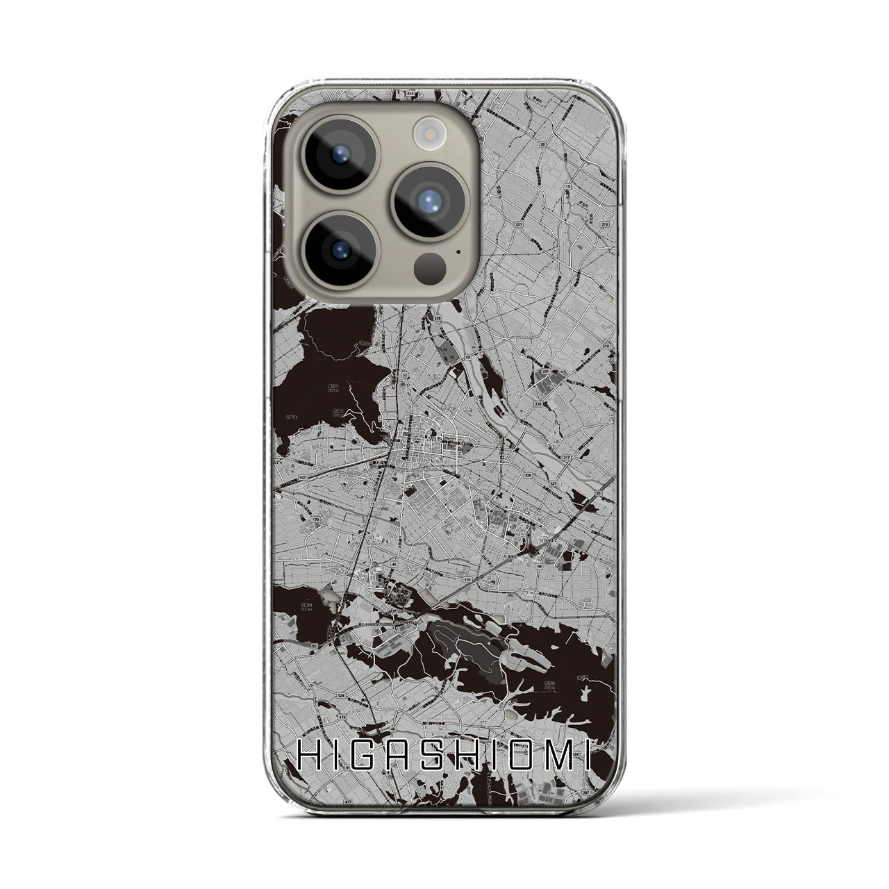 【東近江(滋賀県)】地図柄iPhoneケース(クリアタイプ)