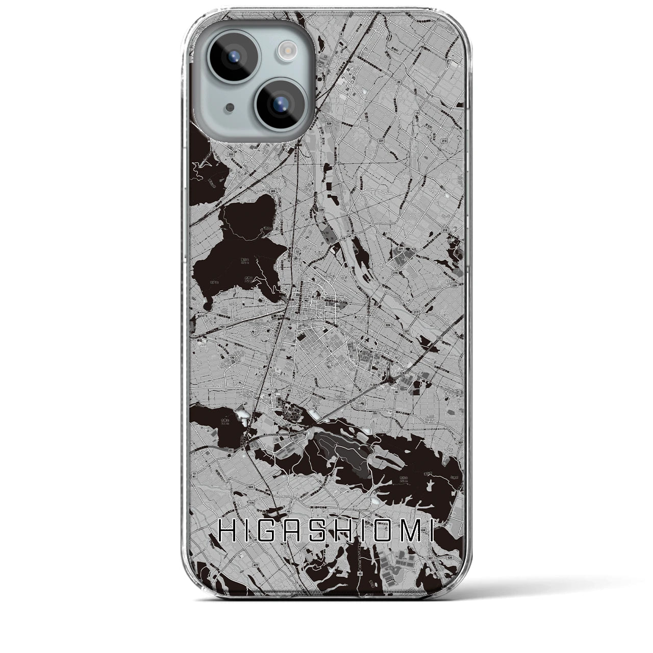 【東近江(滋賀県)】地図柄iPhoneケース(クリアタイプ)