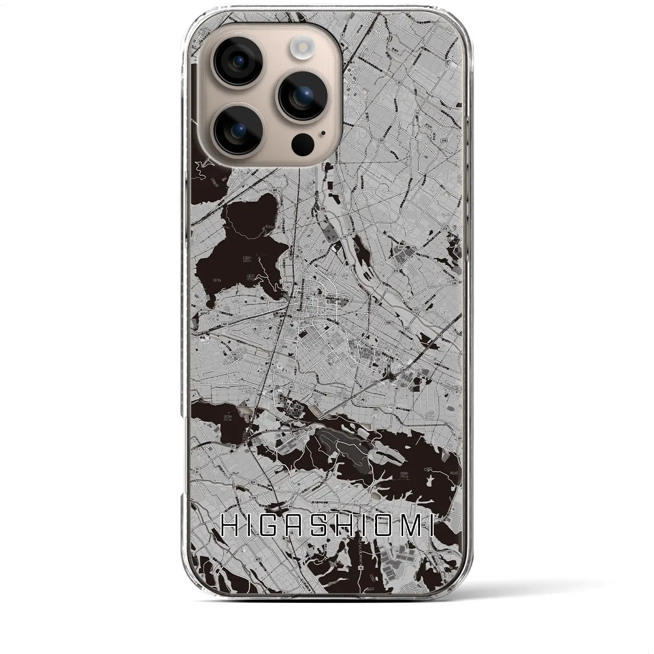 【東近江(滋賀県)】地図柄iPhoneケース(クリアタイプ)