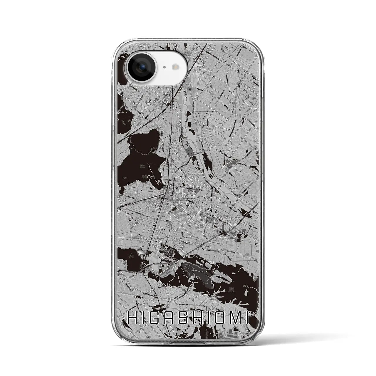 【東近江(滋賀県)】地図柄iPhoneケース(クリアタイプ)