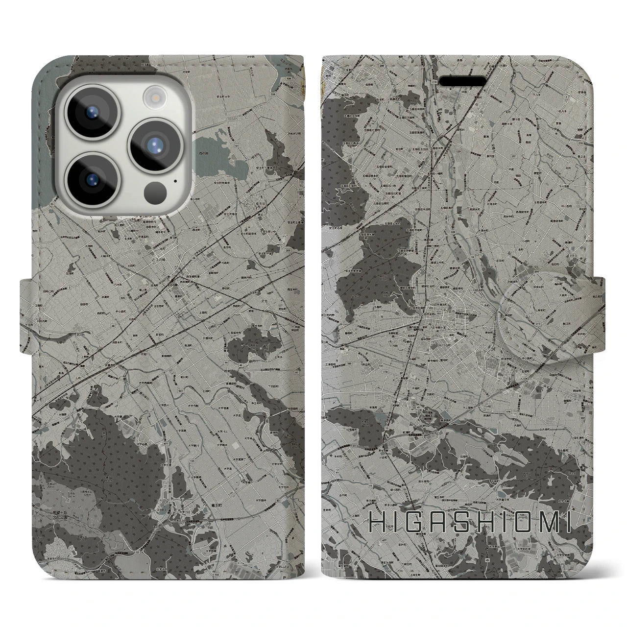 【東近江(滋賀県)】地図柄iPhoneケース(手帳タイプ)