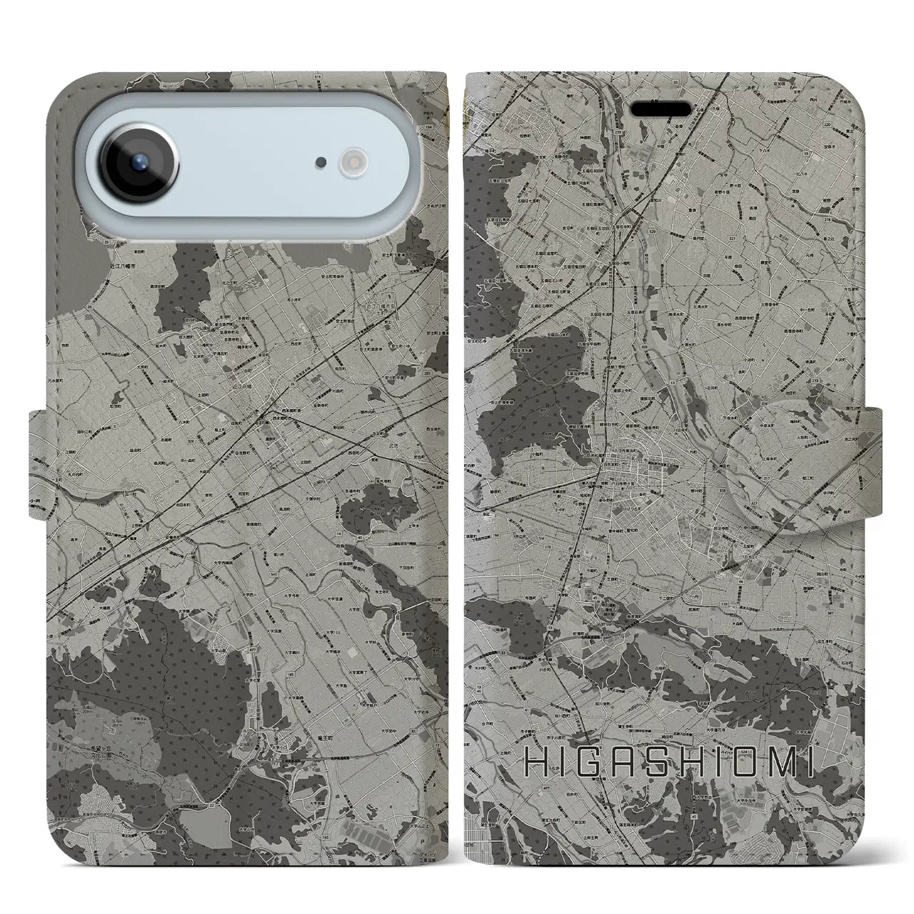 【東近江(滋賀県)】地図柄iPhoneケース(手帳タイプ)