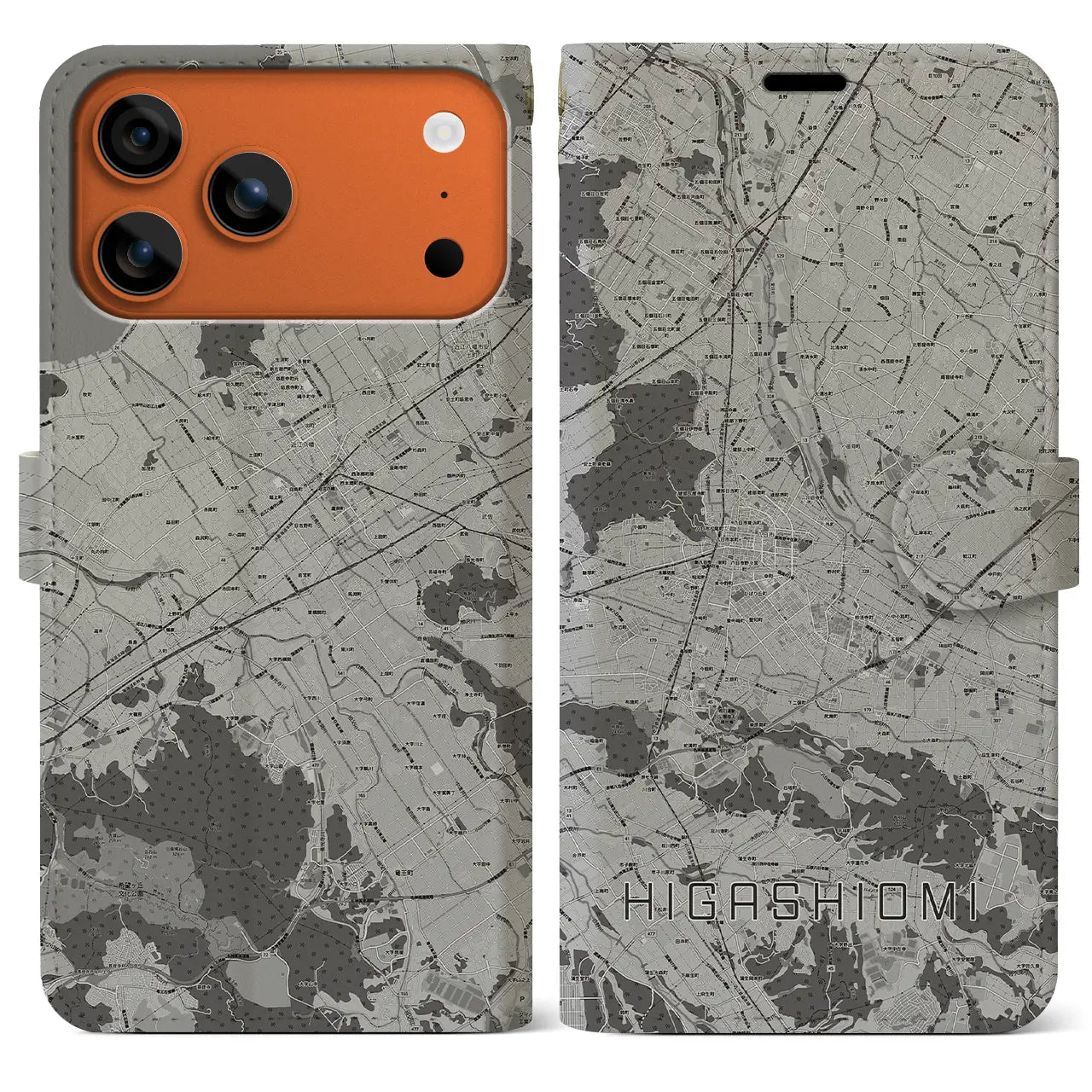 【東近江(滋賀県)】地図柄iPhoneケース(手帳タイプ)