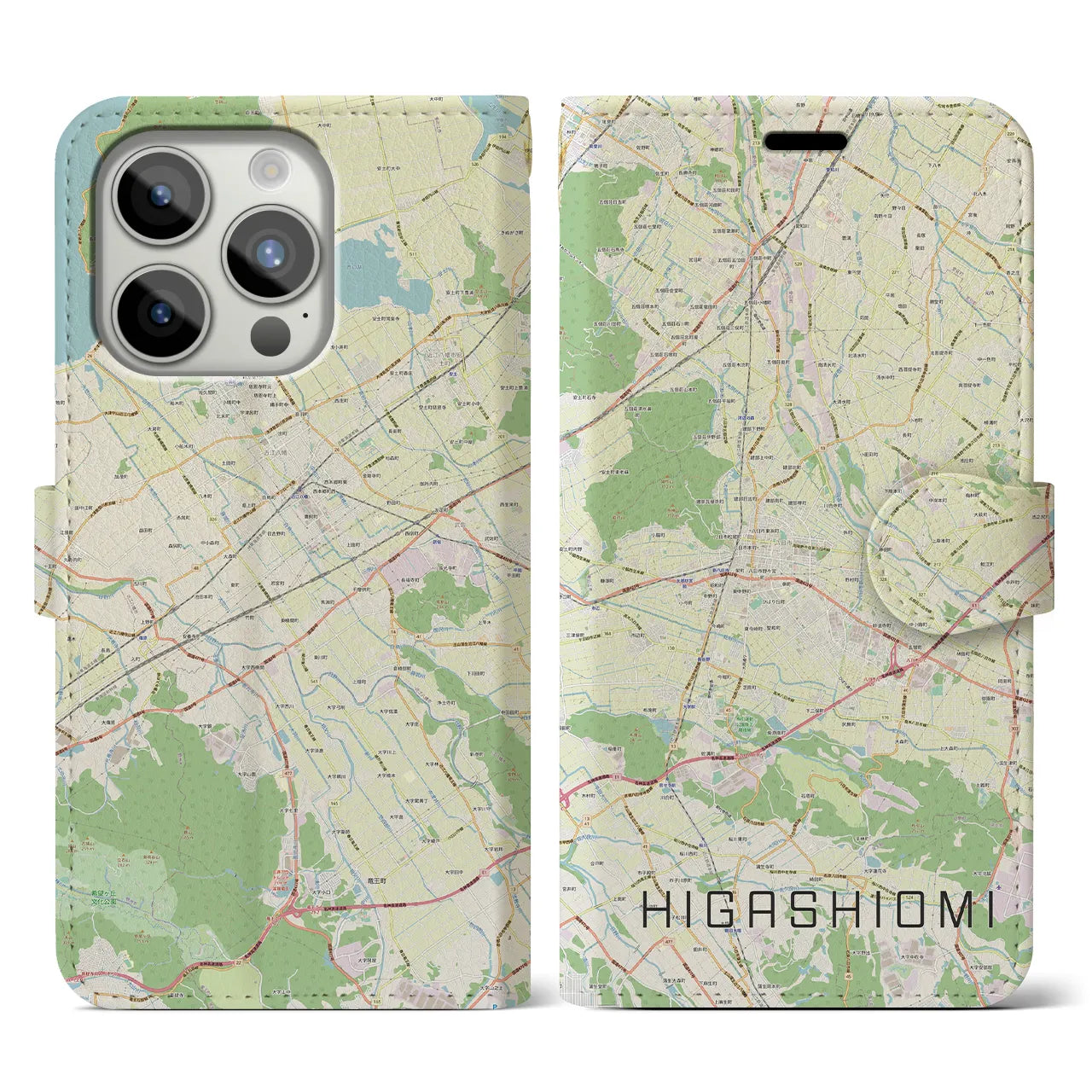 【東近江(滋賀県)】地図柄iPhoneケース(手帳タイプ)