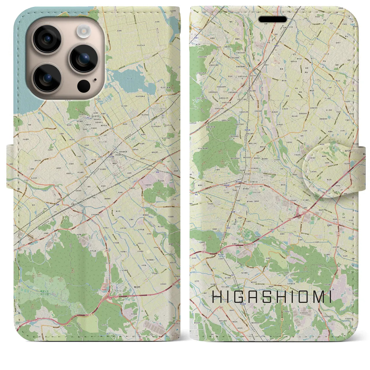 【東近江(滋賀県)】地図柄iPhoneケース(手帳タイプ)