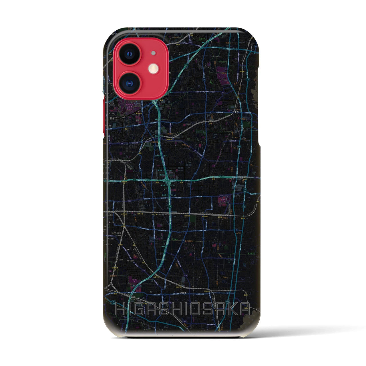 【東大阪(大阪府)】地図柄iPhoneケース(バックカバータイプ)