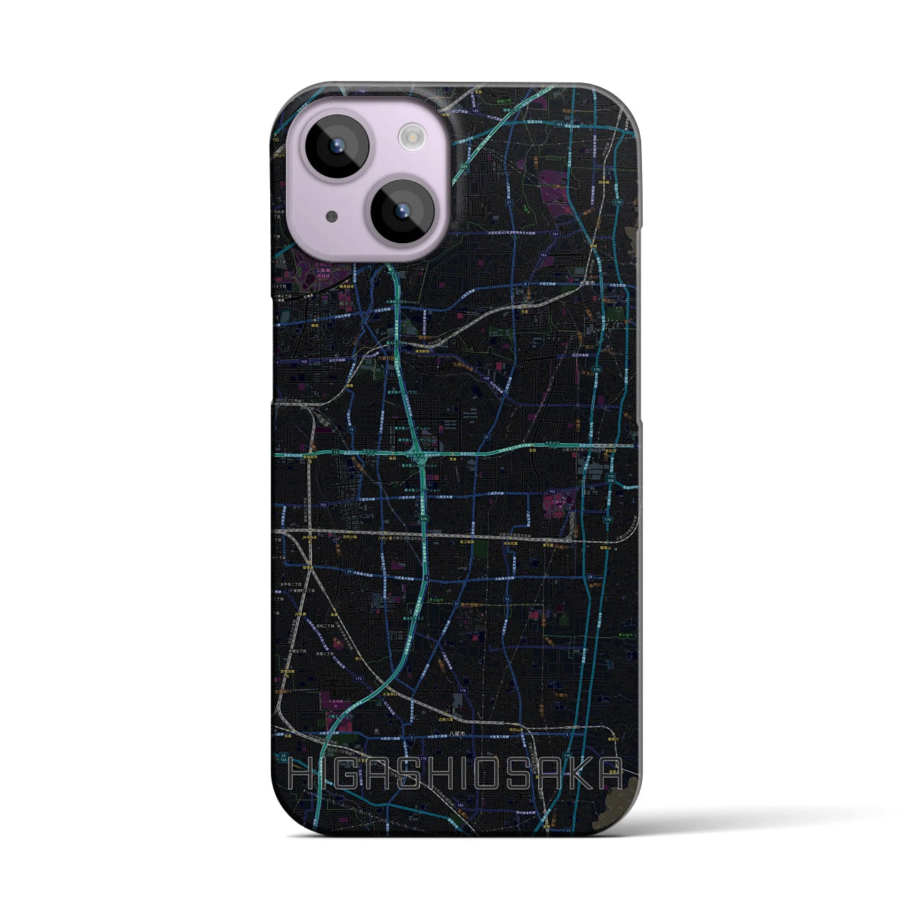 【東大阪(大阪府)】地図柄iPhoneケース(バックカバータイプ)