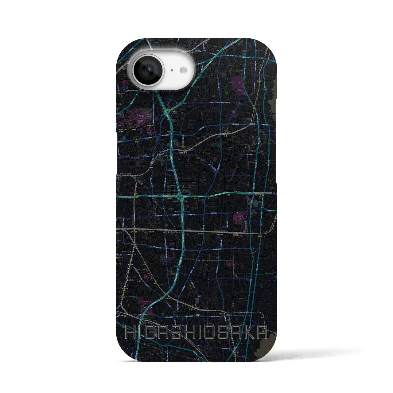 【東大阪(大阪府)】地図柄iPhoneケース(バックカバータイプ)