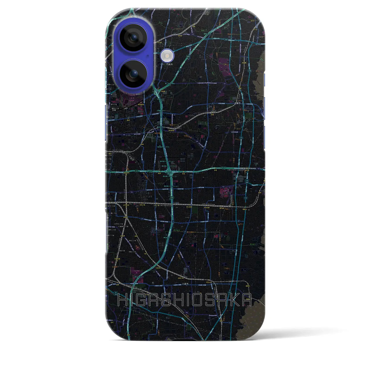 【東大阪(大阪府)】地図柄iPhoneケース(バックカバータイプ)