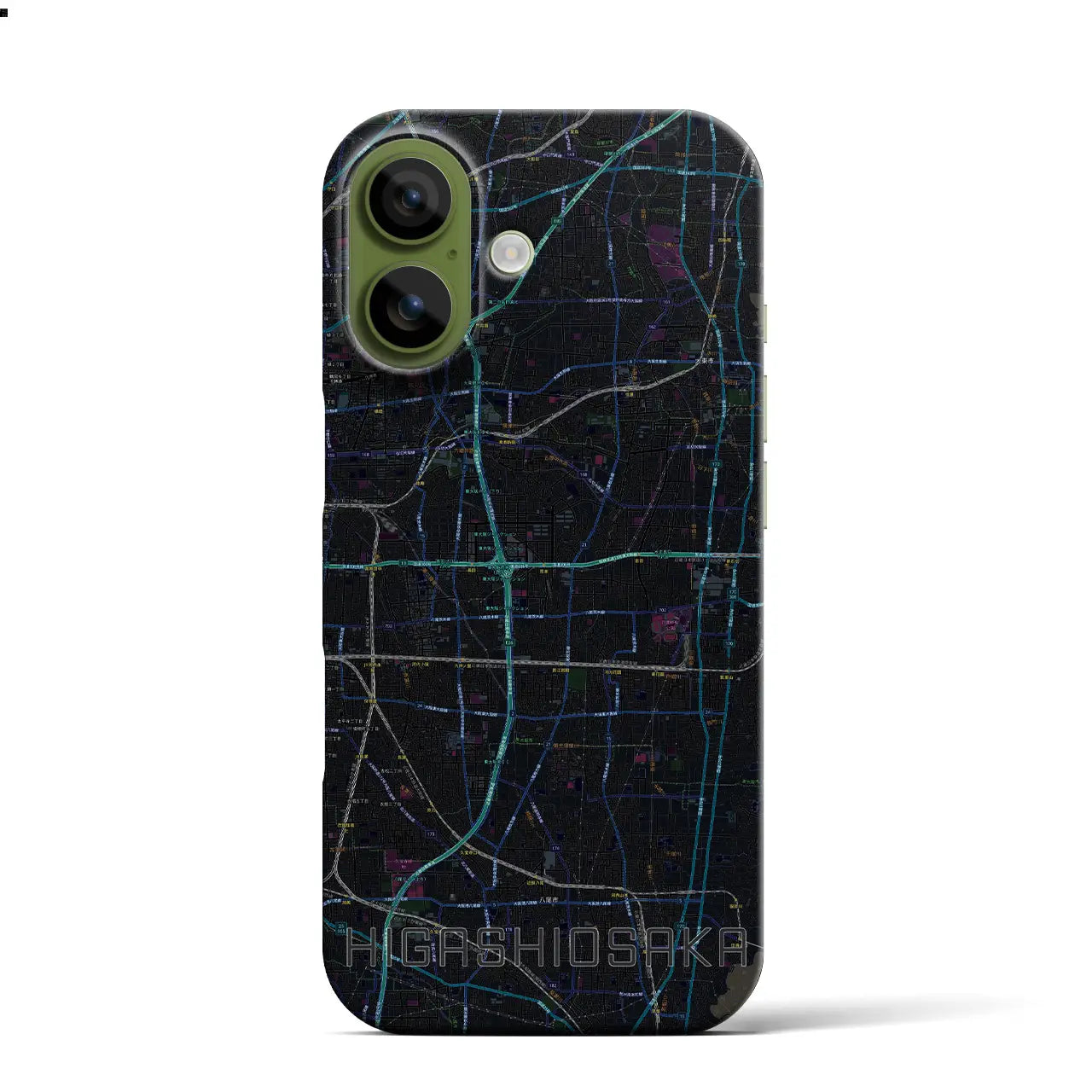 【東大阪(大阪府)】地図柄iPhoneケース(バックカバータイプ)