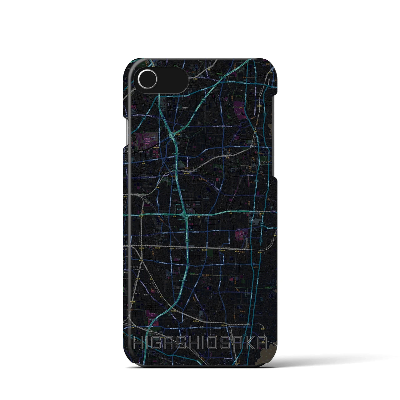 【東大阪(大阪府)】地図柄iPhoneケース(バックカバータイプ)