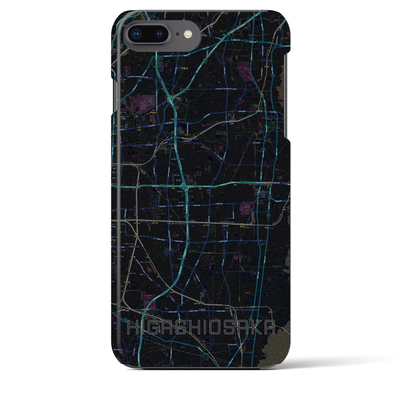 【東大阪(大阪府)】地図柄iPhoneケース(バックカバータイプ)