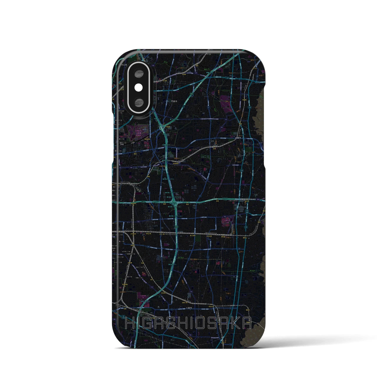 【東大阪(大阪府)】地図柄iPhoneケース(バックカバータイプ)