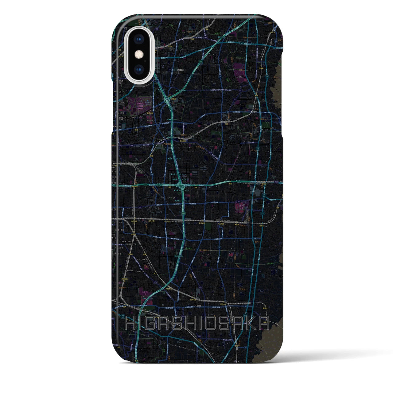 【東大阪(大阪府)】地図柄iPhoneケース(バックカバータイプ)