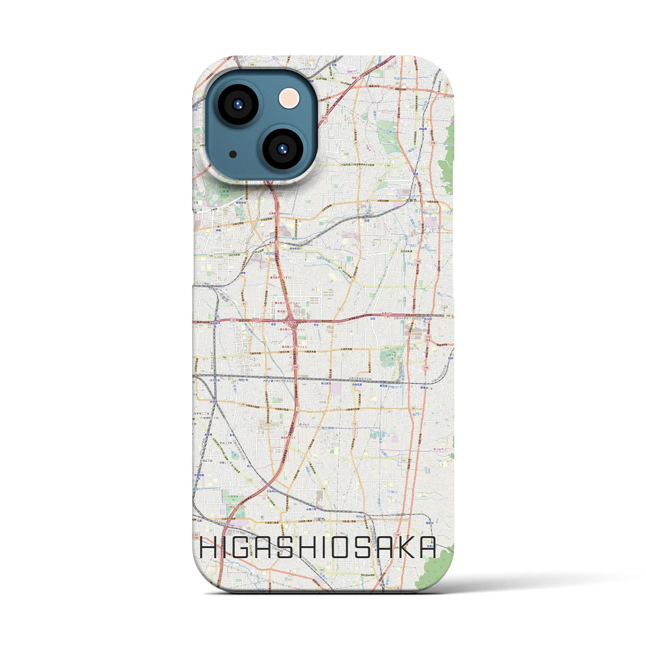【東大阪(大阪府)】地図柄iPhoneケース(バックカバータイプ)
