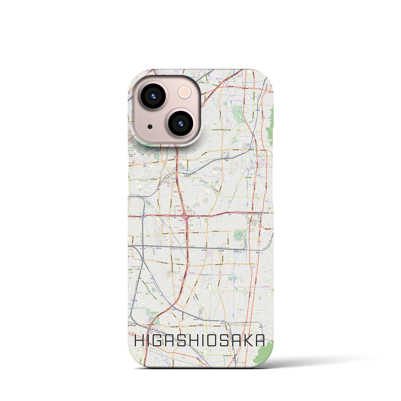 【東大阪(大阪府)】地図柄iPhoneケース(バックカバータイプ)