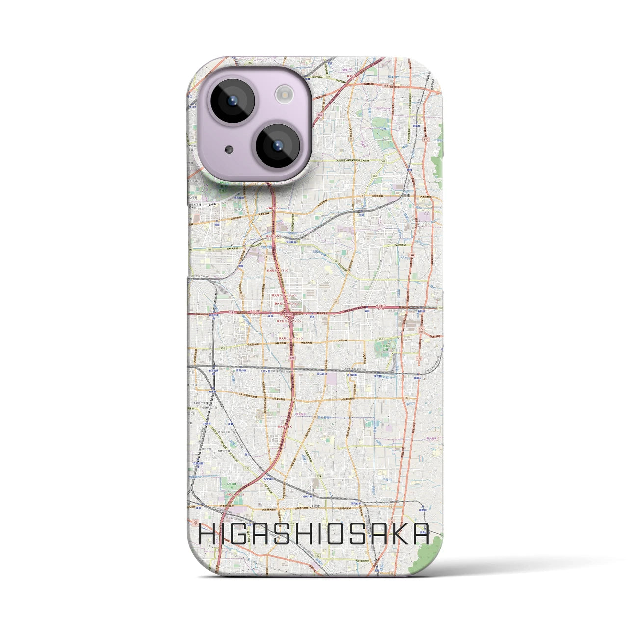 【東大阪(大阪府)】地図柄iPhoneケース(バックカバータイプ)