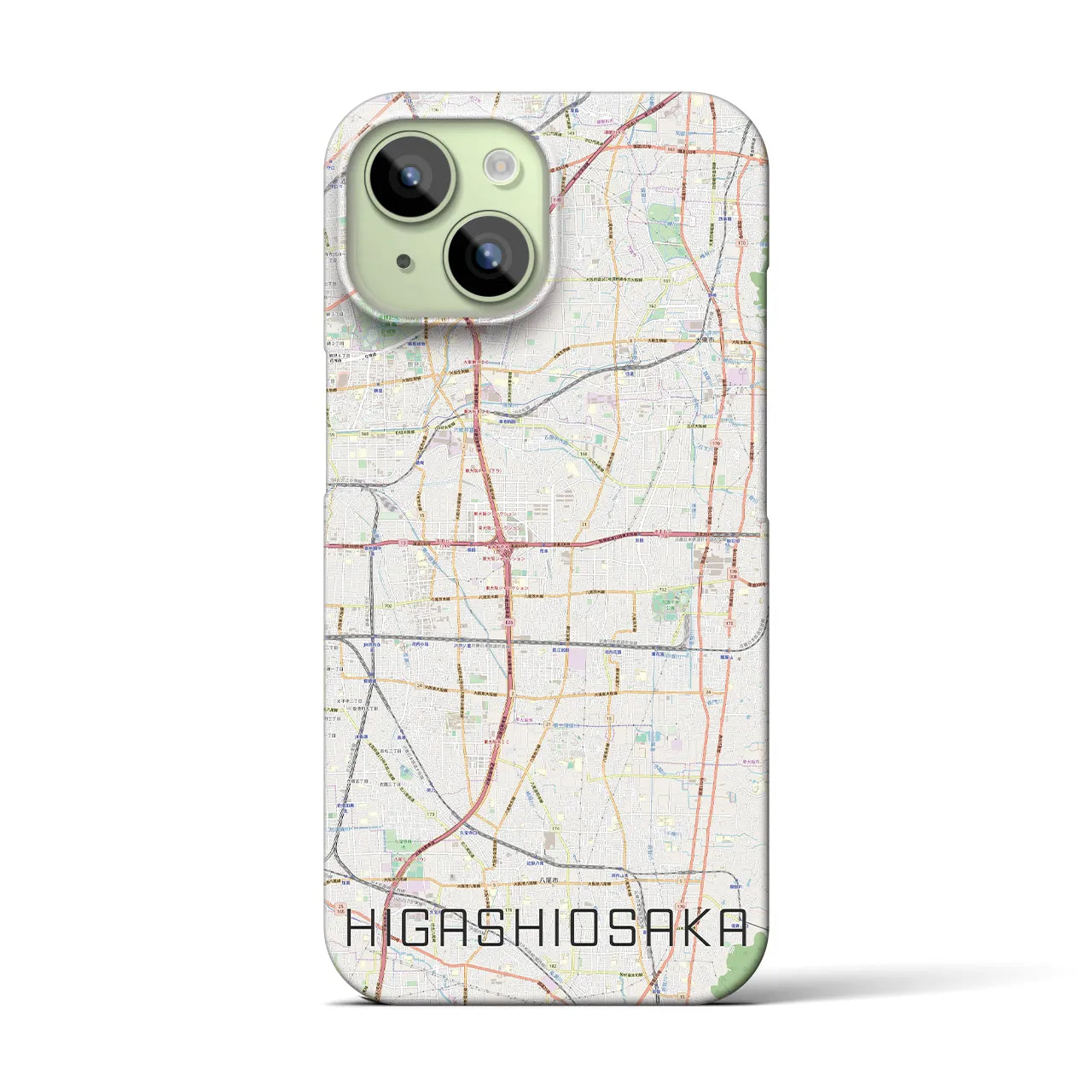 【東大阪(大阪府)】地図柄iPhoneケース(バックカバータイプ)