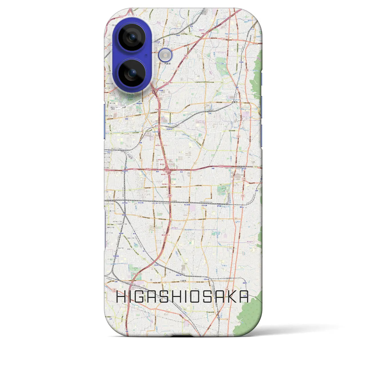 【東大阪(大阪府)】地図柄iPhoneケース(バックカバータイプ)