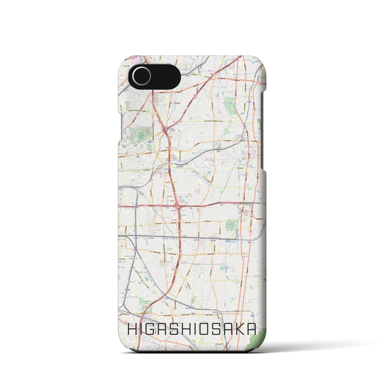 【東大阪(大阪府)】地図柄iPhoneケース(バックカバータイプ)
