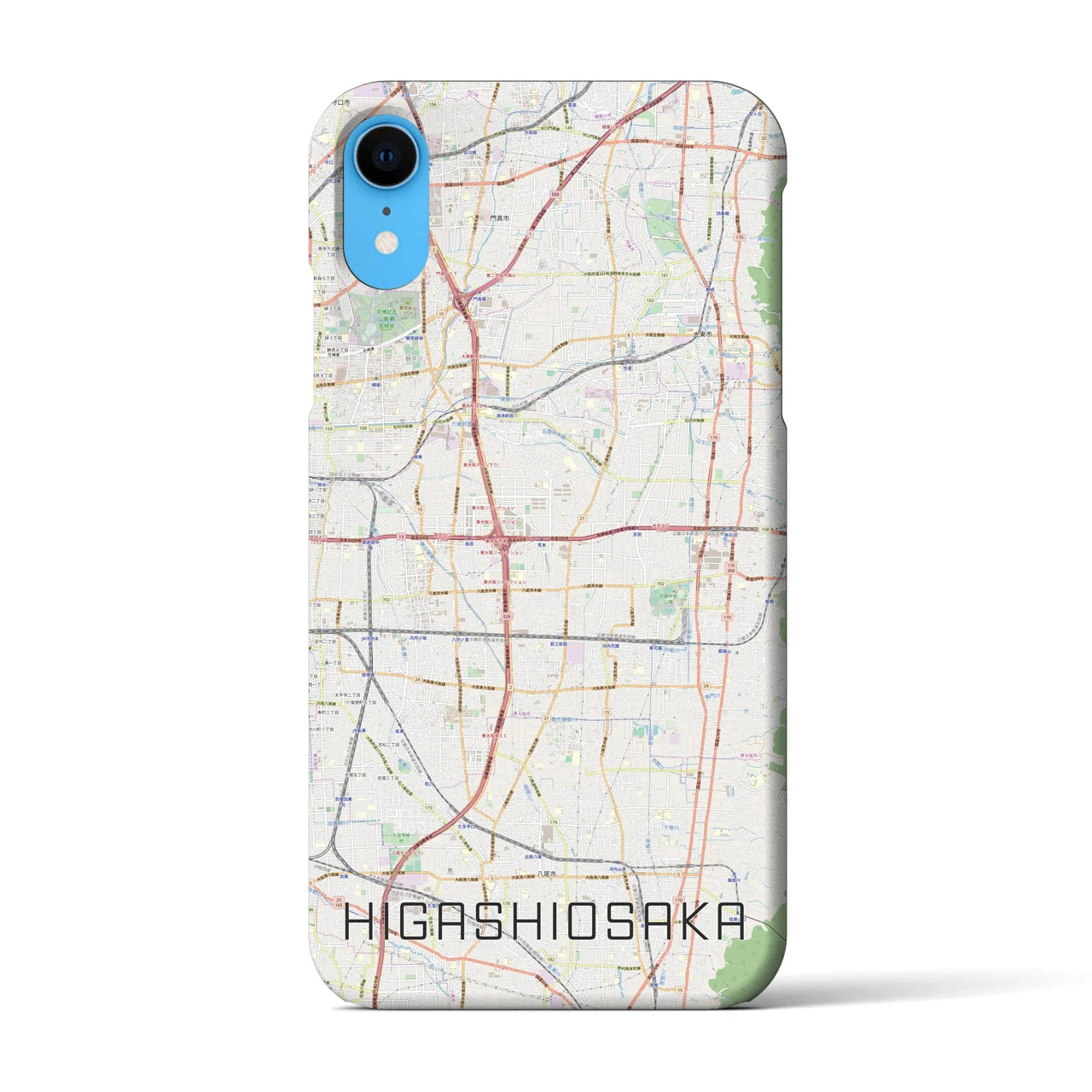 【東大阪(大阪府)】地図柄iPhoneケース(バックカバータイプ)