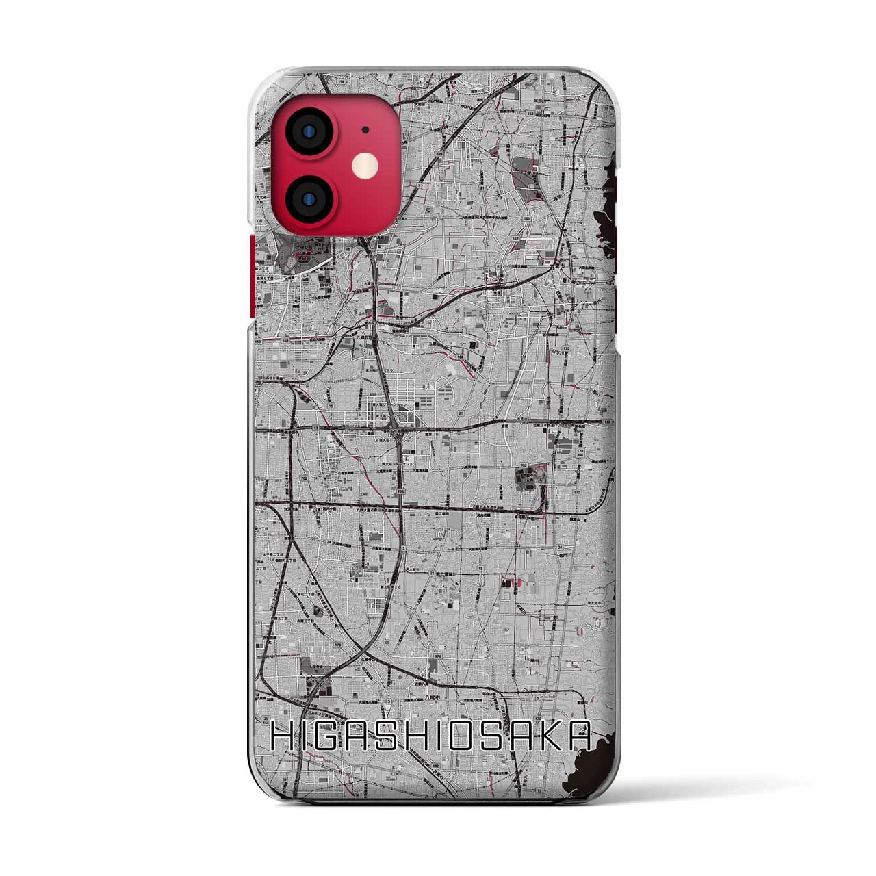 【東大阪(大阪府)】地図柄iPhoneケース(クリアタイプ)