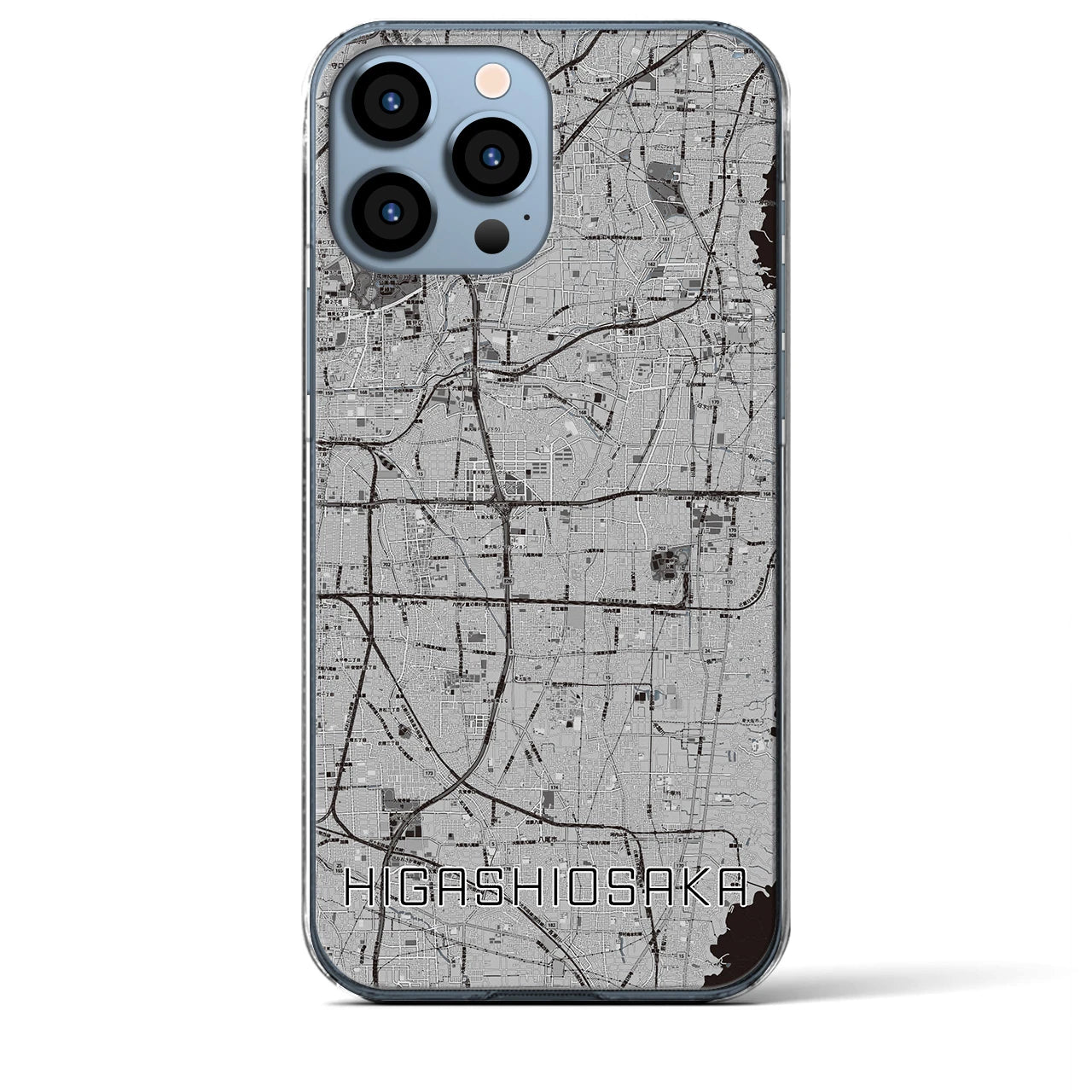 【東大阪(大阪府)】地図柄iPhoneケース(クリアタイプ)