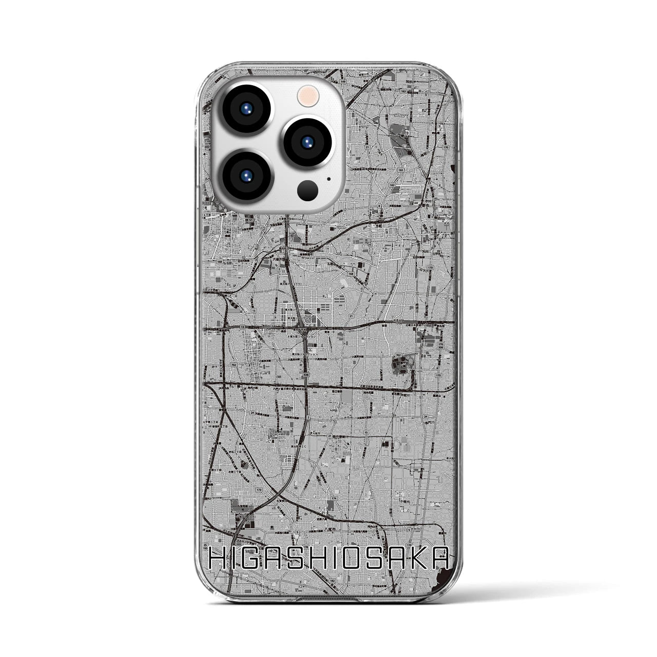 【東大阪(大阪府)】地図柄iPhoneケース(クリアタイプ)