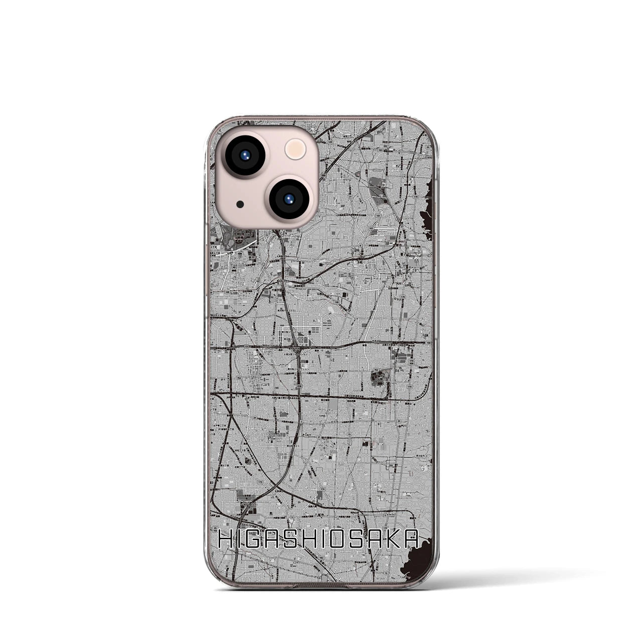 【東大阪(大阪府)】地図柄iPhoneケース(クリアタイプ)
