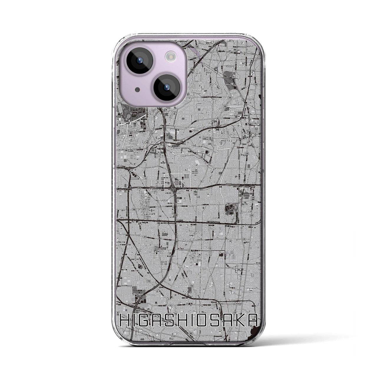 【東大阪(大阪府)】地図柄iPhoneケース(クリアタイプ)