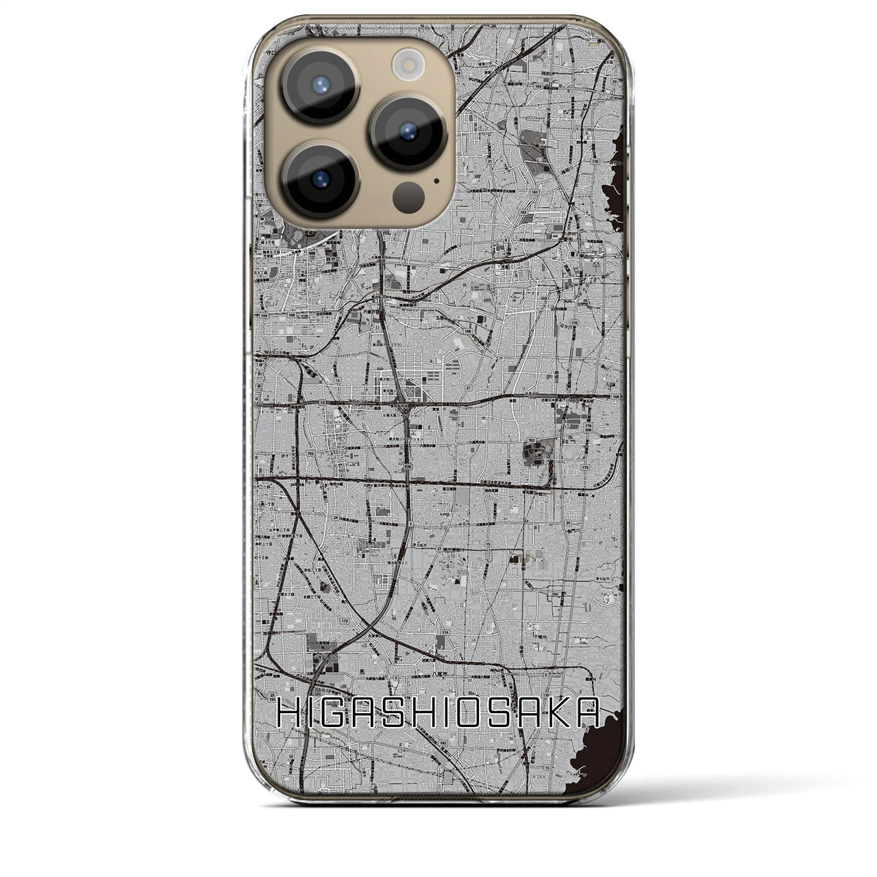 【東大阪(大阪府)】地図柄iPhoneケース(クリアタイプ)