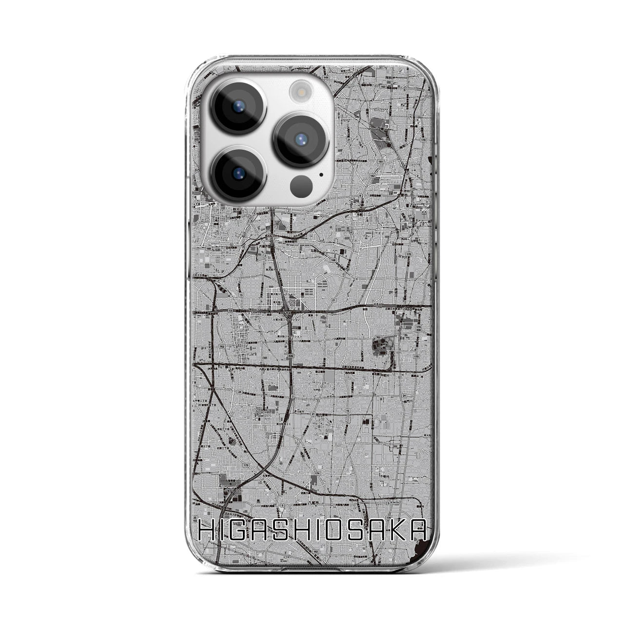 【東大阪(大阪府)】地図柄iPhoneケース(クリアタイプ)