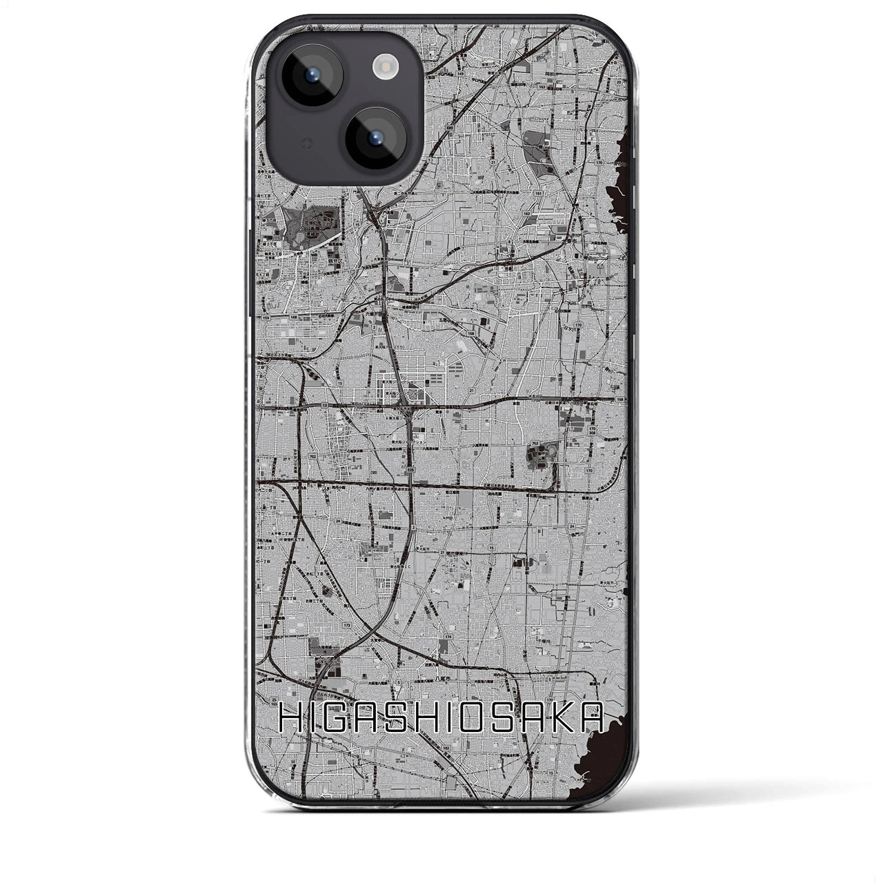 【東大阪(大阪府)】地図柄iPhoneケース(クリアタイプ)