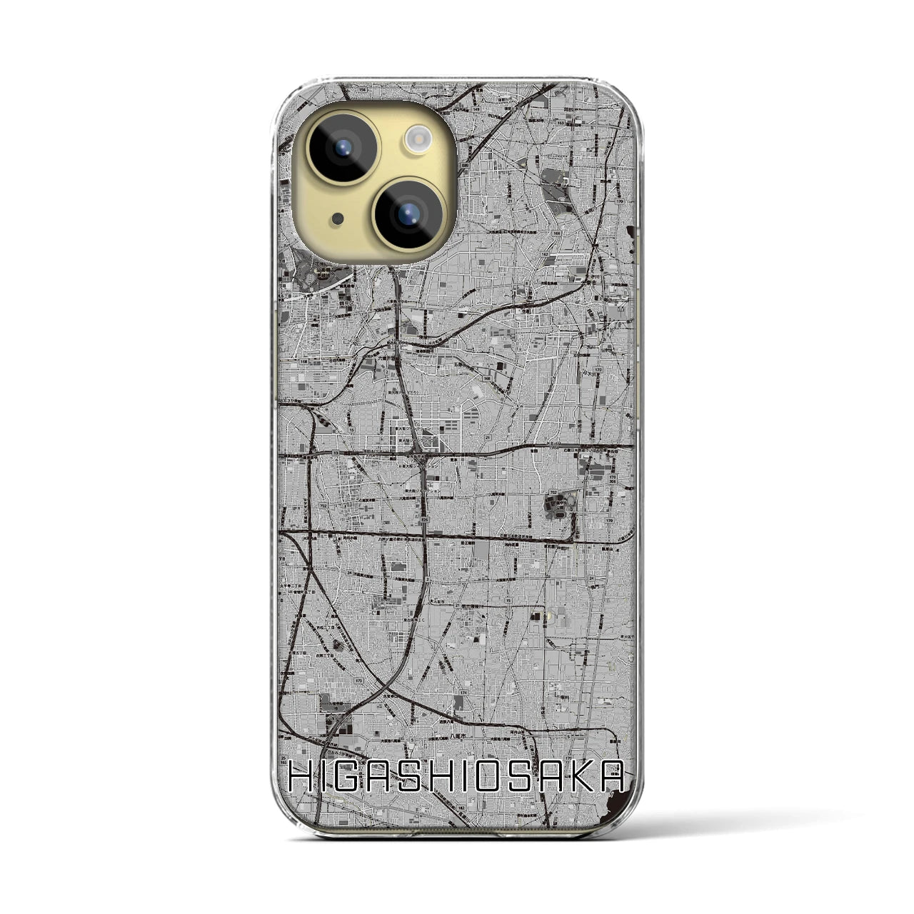 【東大阪(大阪府)】地図柄iPhoneケース(クリアタイプ)