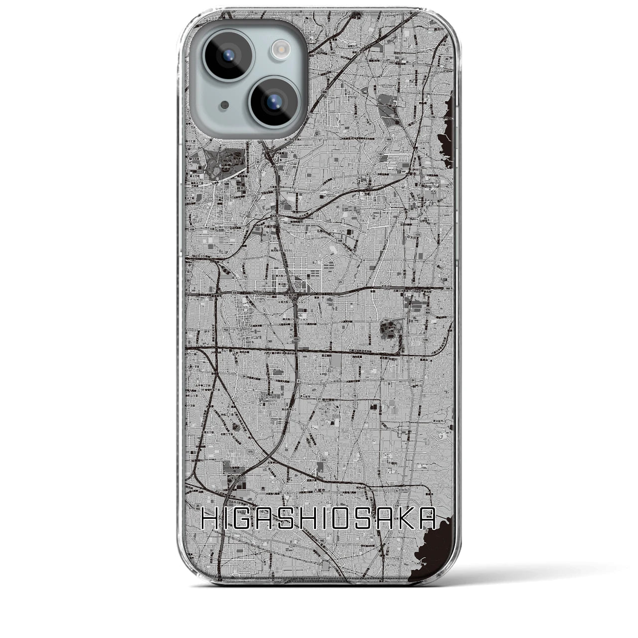 【東大阪(大阪府)】地図柄iPhoneケース(クリアタイプ)