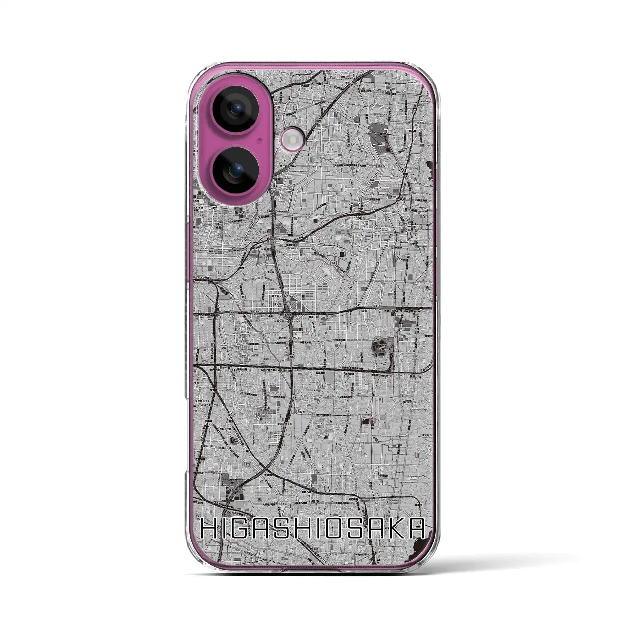 【東大阪(大阪府)】地図柄iPhoneケース(クリアタイプ)