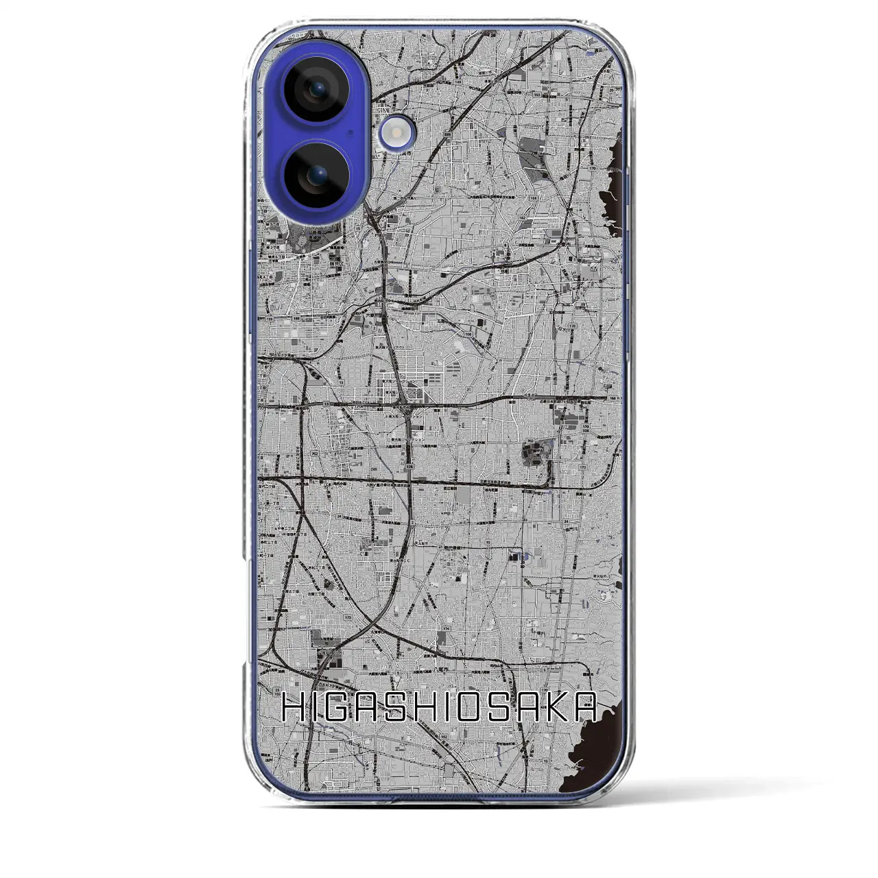 【東大阪(大阪府)】地図柄iPhoneケース(クリアタイプ)