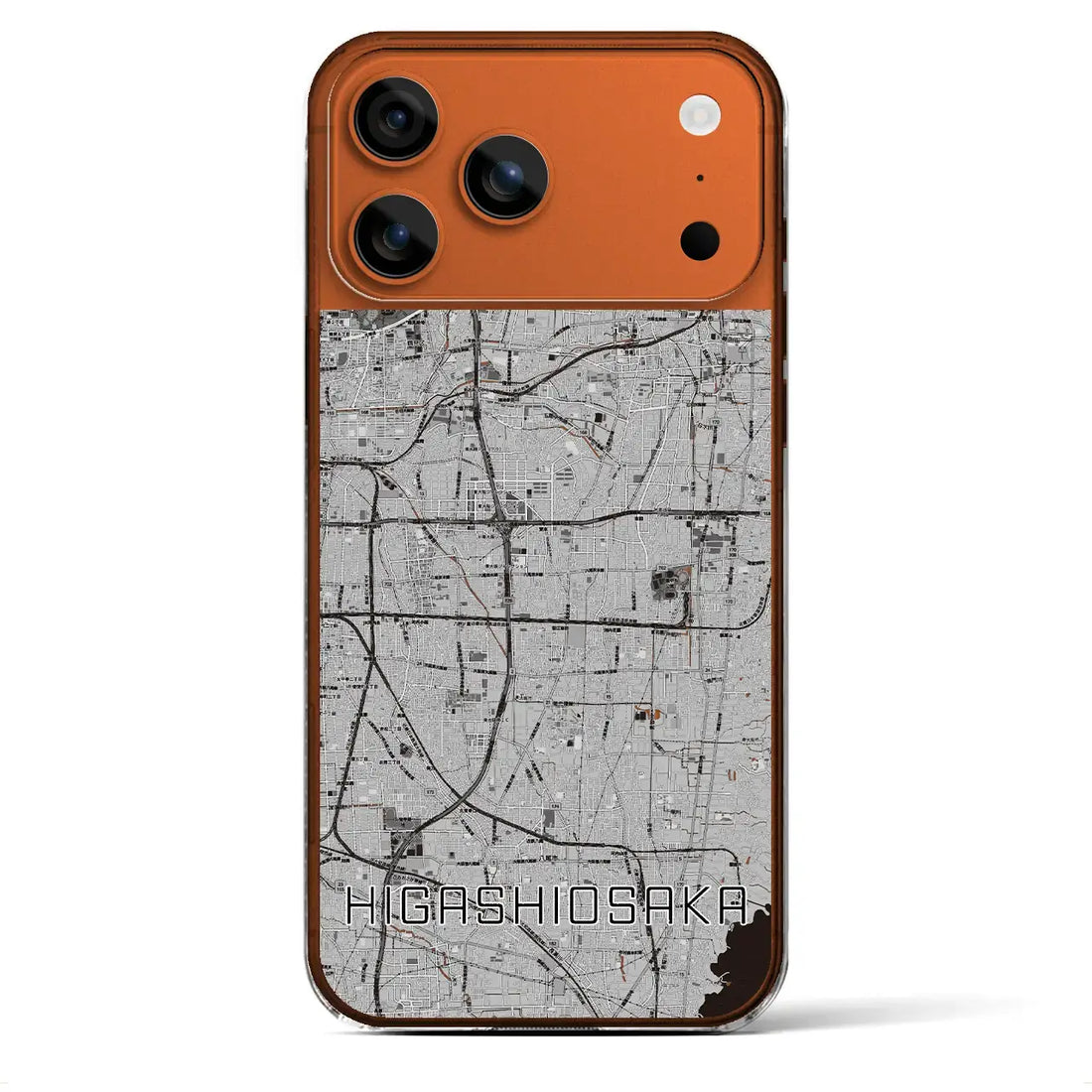 【東大阪(大阪府)】地図柄iPhoneケース(クリアタイプ)