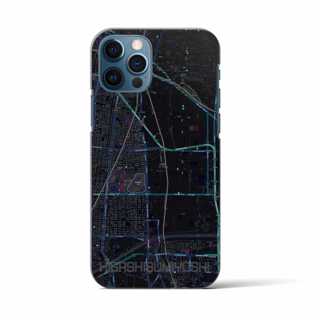 【東住吉(大阪府)】地図柄iPhoneケース(バックカバータイプ)