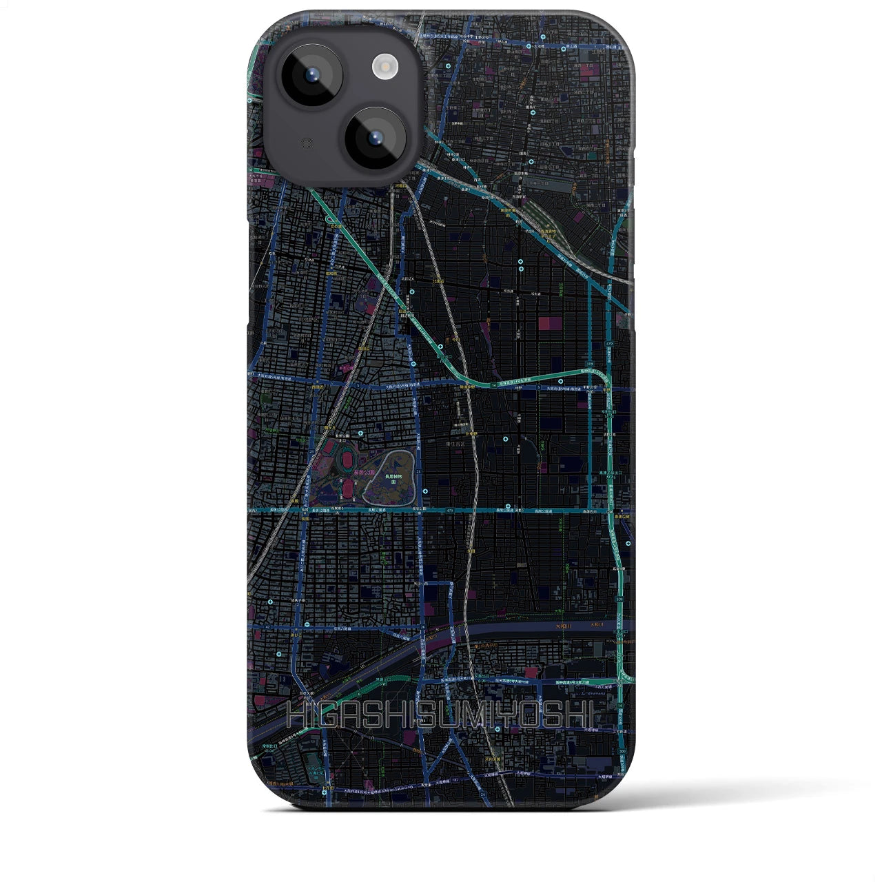 【東住吉(大阪府)】地図柄iPhoneケース(バックカバータイプ)