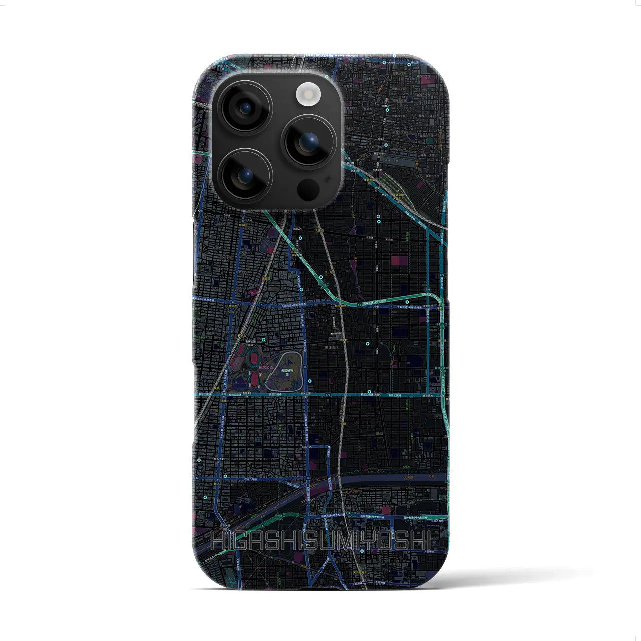 【東住吉(大阪府)】地図柄iPhoneケース(バックカバータイプ)