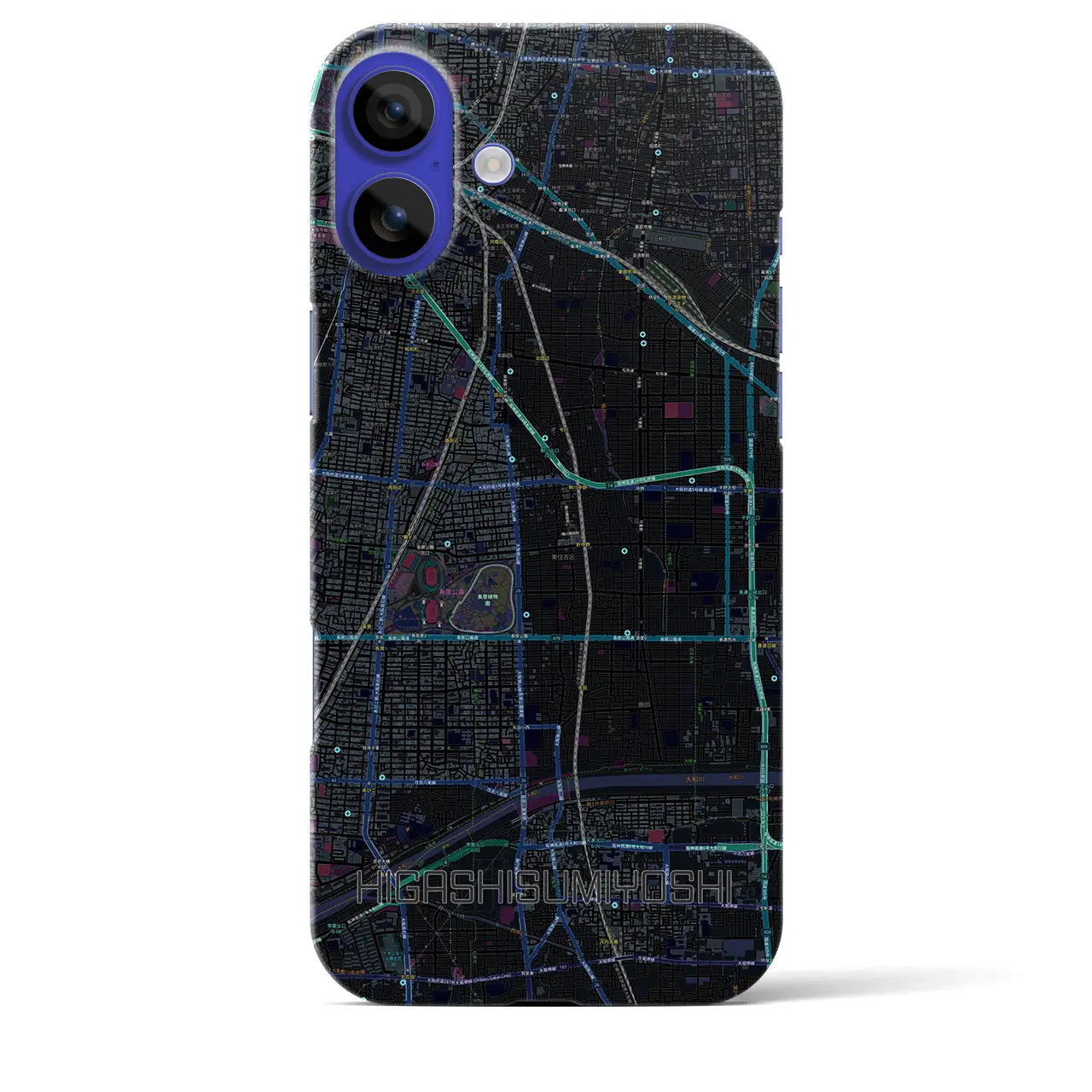 【東住吉(大阪府)】地図柄iPhoneケース(バックカバータイプ)