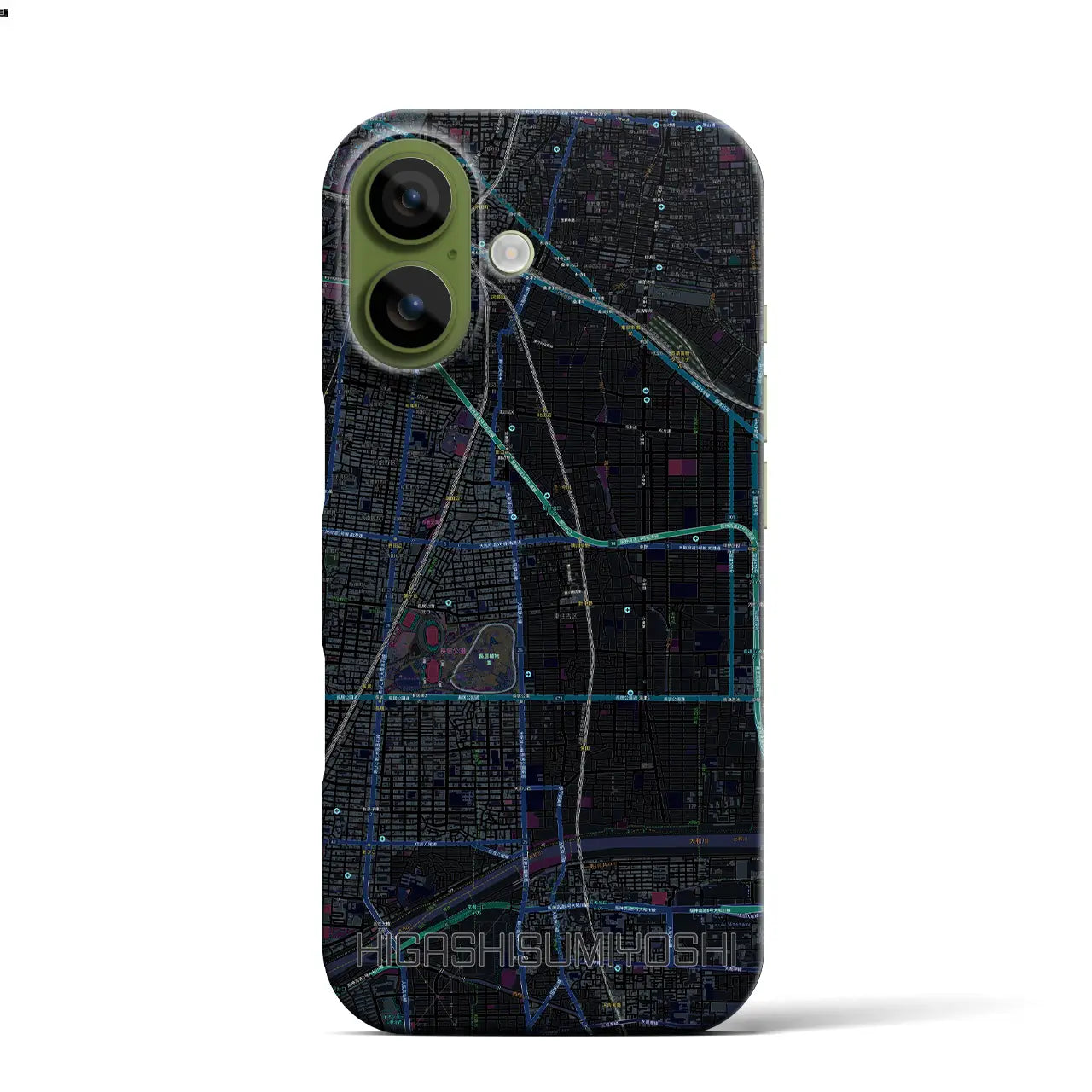 【東住吉(大阪府)】地図柄iPhoneケース(バックカバータイプ)