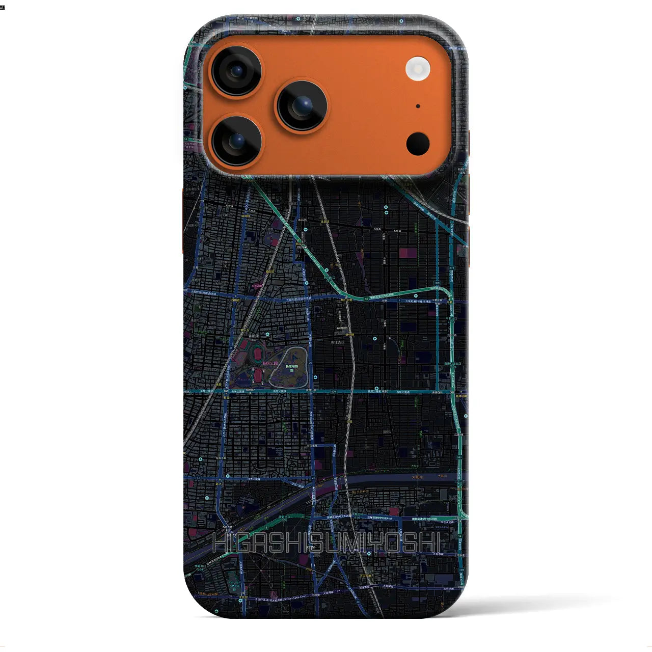 【東住吉(大阪府)】地図柄iPhoneケース(バックカバータイプ)