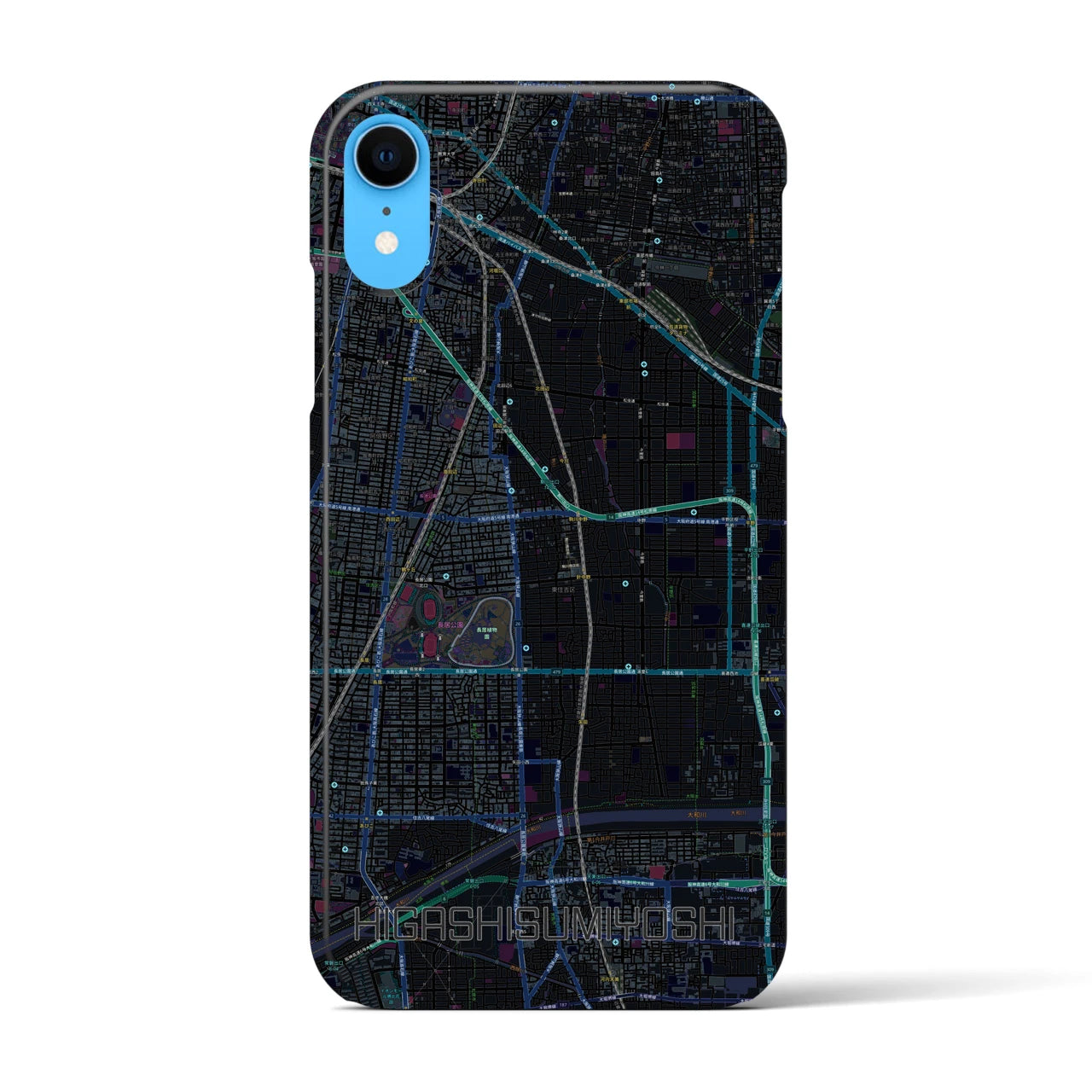 【東住吉(大阪府)】地図柄iPhoneケース(バックカバータイプ)