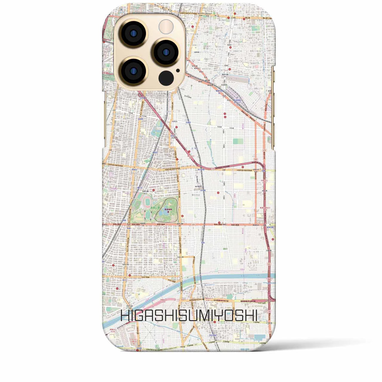 【東住吉(大阪府)】地図柄iPhoneケース(バックカバータイプ)