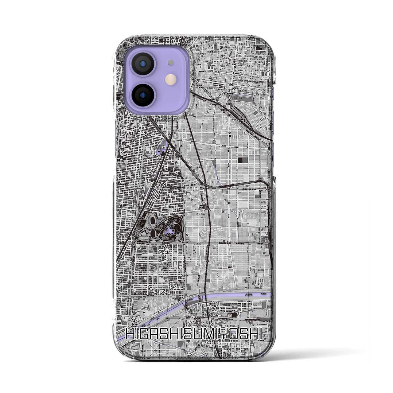 【東住吉(大阪府)】地図柄iPhoneケース(クリアタイプ)