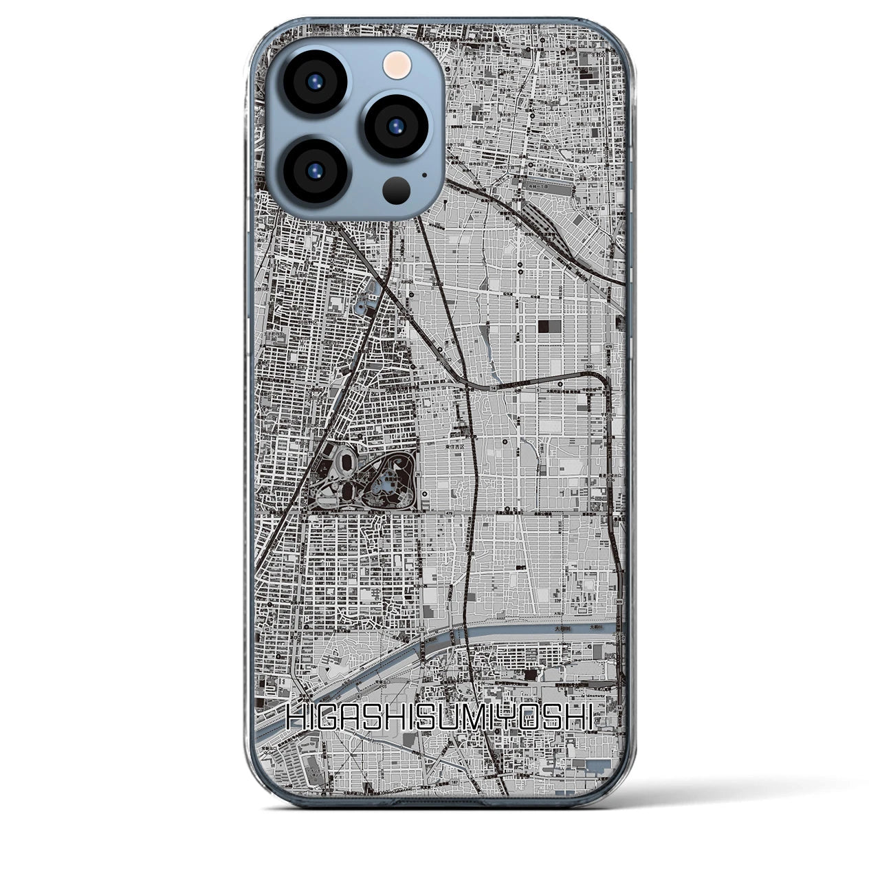 【東住吉(大阪府)】地図柄iPhoneケース(クリアタイプ)