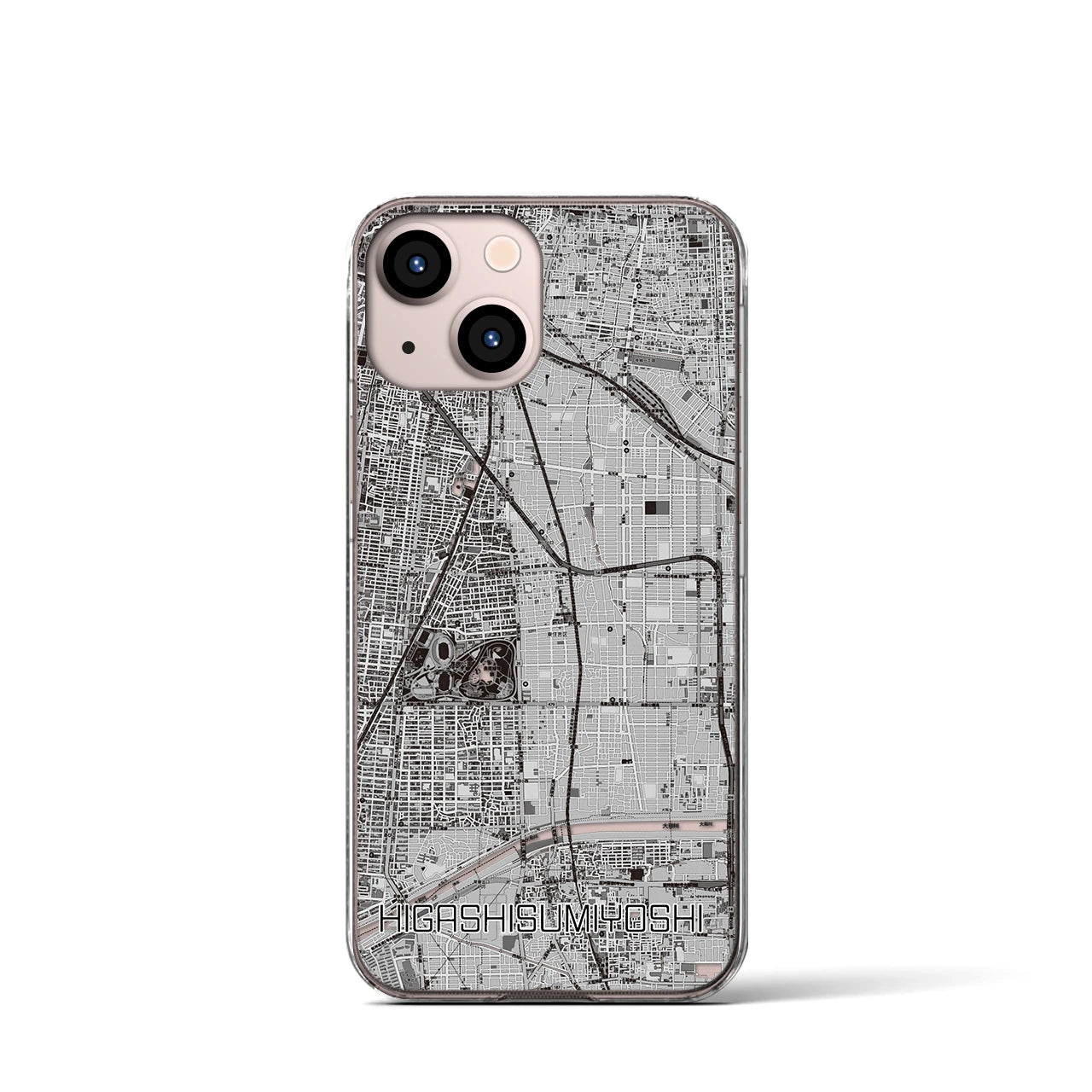 【東住吉(大阪府)】地図柄iPhoneケース(クリアタイプ)