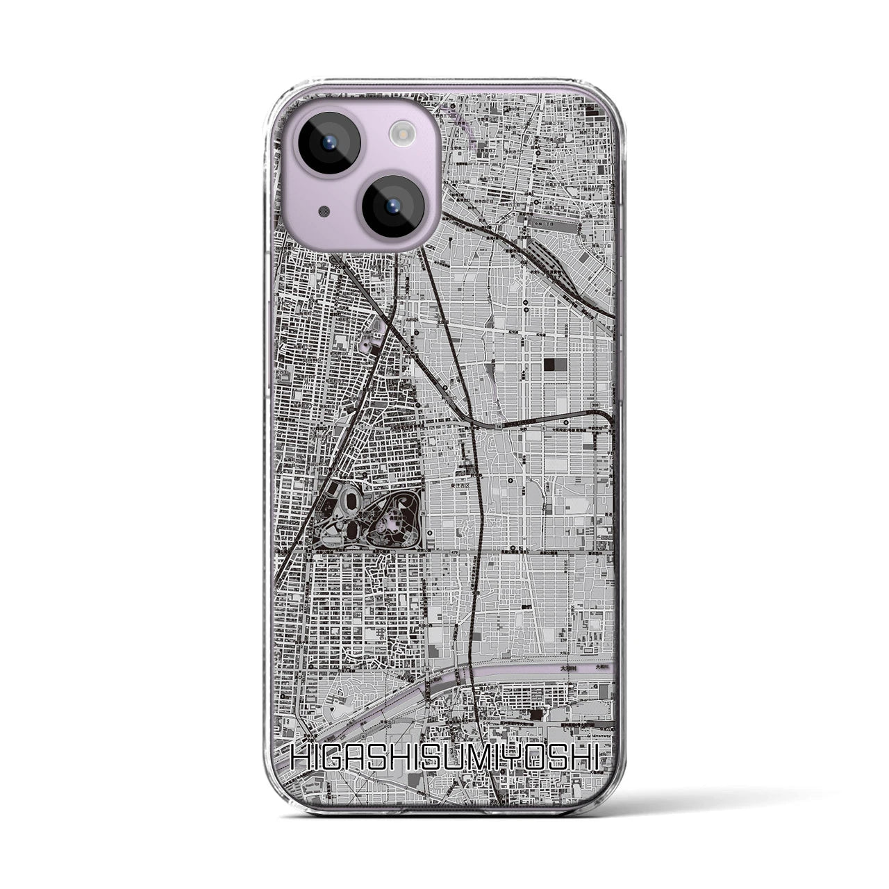 【東住吉(大阪府)】地図柄iPhoneケース(クリアタイプ)